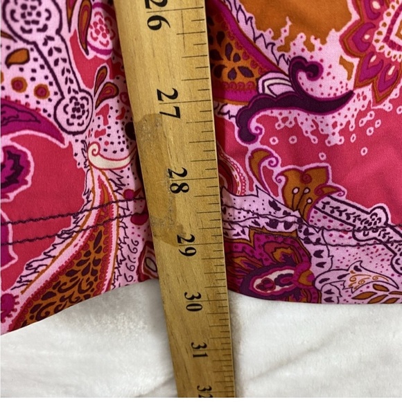 Athleta Mini Halter Dress Women Sz 4 Pink‎ Paisley Mixed print Athletic Padded - Picture 5 of 8